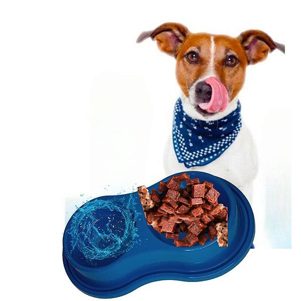 Comedor e Bebedor Duplo Anti-Formiga Grande Azul Burdog