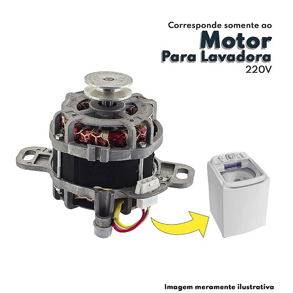 Motor 220V 60Hz CV 1/4 1600 RPM Lavadora Electrolux LTE07 LT08E LT10B LF80 Welling- 64501452 / 70201318 / A99092719