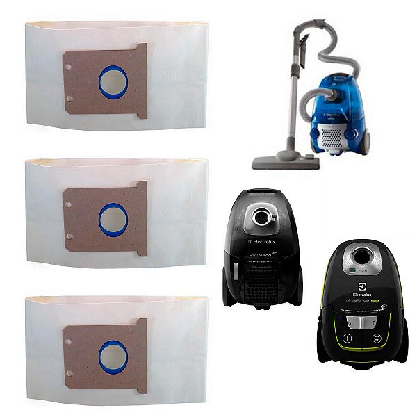 Kit 3 Sacos ALC Aspirador Pó Electrolux EQP02 CSL10 ULO30 USG20 USGRE AIRMX JETMAX PFC02 USILE USG30 - DT30ABBR001P