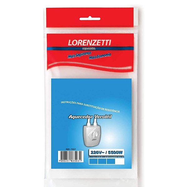 Resistência 5.5500W  Para  Aquecedor De Água Versátil Lorenzetti 220V - 755-G