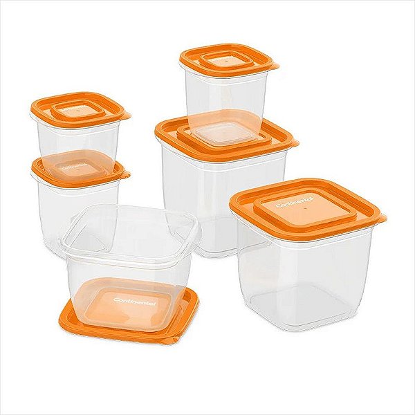 Potes de Plástico Laranja Continental 6 Unidades A23123301