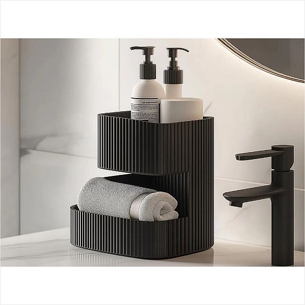 Organizador Balcão Banheiro Moderno Saboneteira Toalha Solution 3D