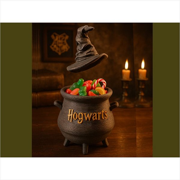 Caldeirão de Doces Hogwarts C/ Chapéu Bruxo Solution 3D 1518471