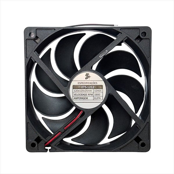 Microventilador 120x120x25mm 12v RPM 1900 0.27A 075-1212
