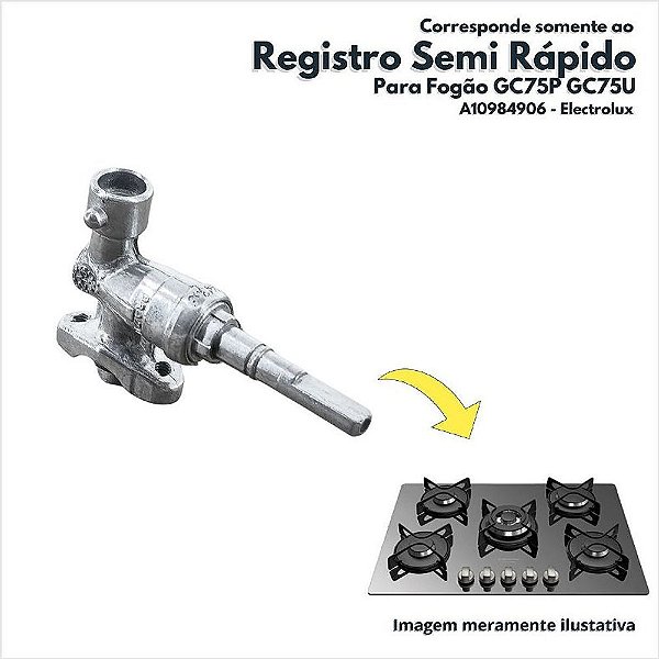 Registro Triplo AP Para Fogão GC75V GC75P GC75U GV75P Electrolux A10984908s