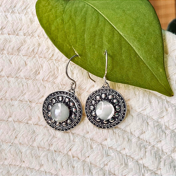Brinco Mandala Madrepérola - Prata 925