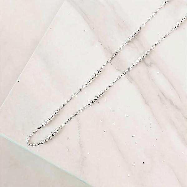 Choker Bolinhas Intercaladas - Prata 925