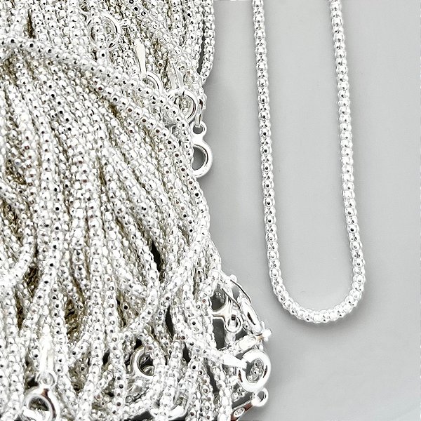 Choker pipoca 40 cm - Prata 925