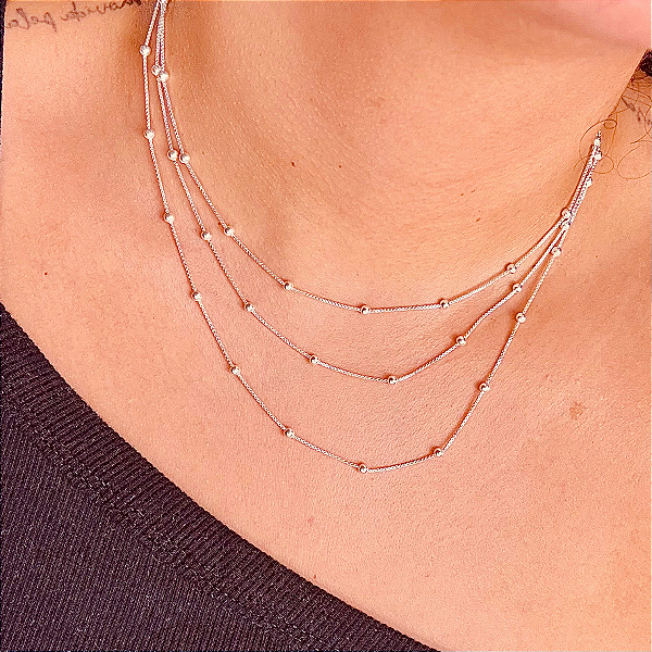 Corrente bolinha 3 mm - Prata 925