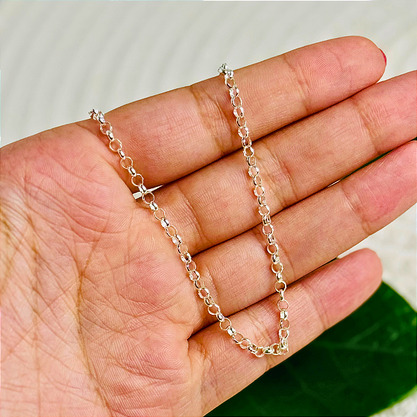 Corrente Elo Português 3mm - Prata 925