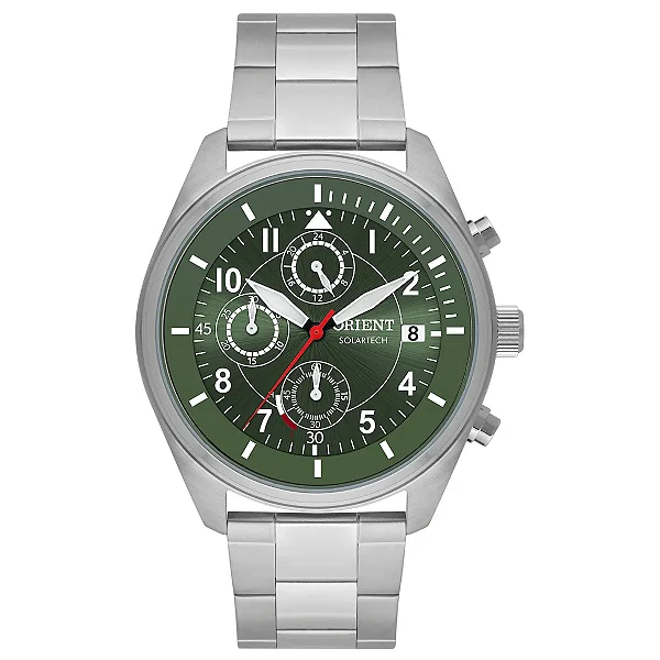 Relogio Orient Solartech verde Cronógrafo MBSSC251-E2SX