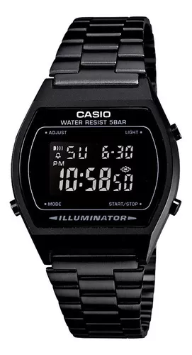 Relógio Casio Vintage B640wb-1bvt, pulseira unissex, cor preto