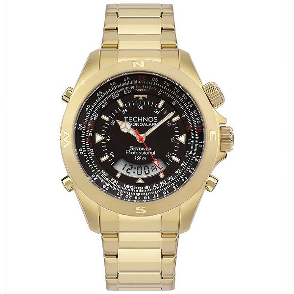Relógio Technos Masculino Skydiver Dourado - WT20565/4P