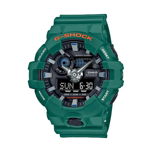 Relógio Casio G-Shock  Verde Skater Flavor Anadigi - GA-700SC-3ADR