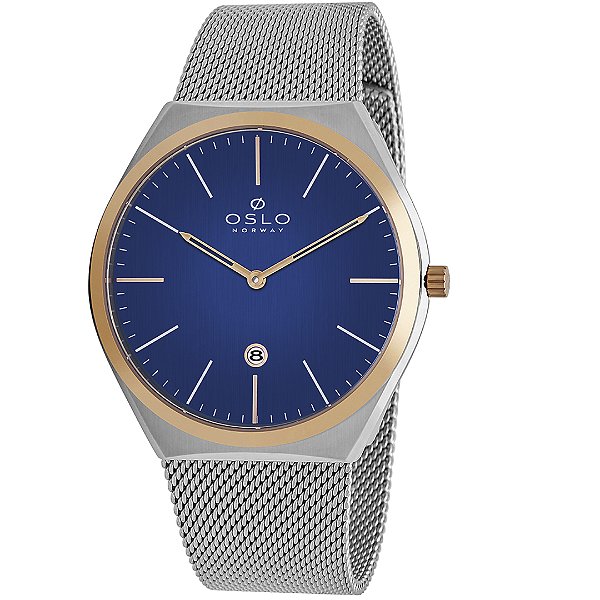 Relógio Oslo Masculino Omtsss9u0017 D1sx Slim Mesh Prateado