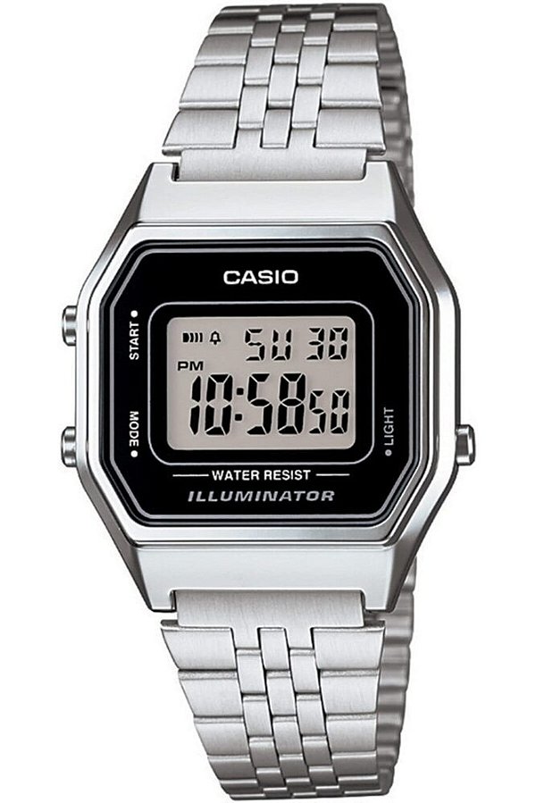 Relógio Feminino Digital Casio Vintage LA680WA-1DF - Prata