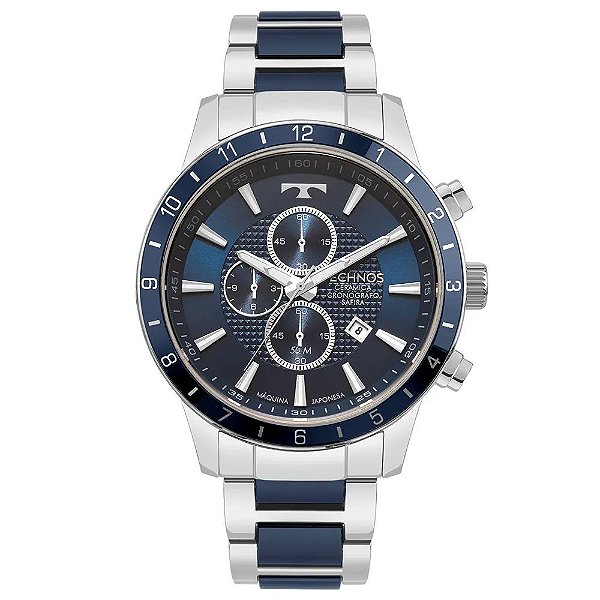 Relógio Technos Masculino Ceramic Sapphire Prata OS1ABY/1A