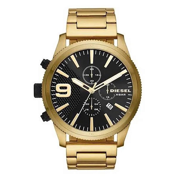 Relógio Diesel Masculino Black And Gold Dourado - DZ4488 1DN