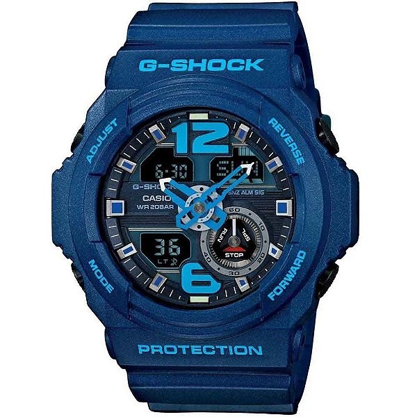 Relógio Casio G-SHOCK Masculino Anadigi Azul Anti-Magnético GA-310-2ADR