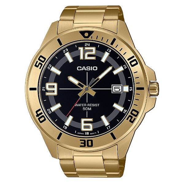 Relógio Casio Masculino Dourado Standard MTC-100G-1BVDF