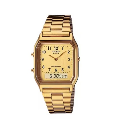 Relógio Feminino Anadigi Casio Vintage Dourado AQ-230GA-9BMQ
