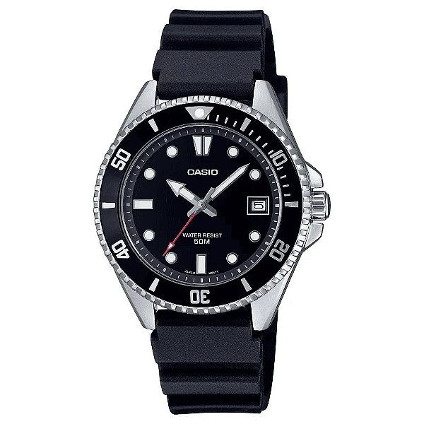 Relógio Prata Casio Duro Médio Sport Preto MDV-10-1A1VDF