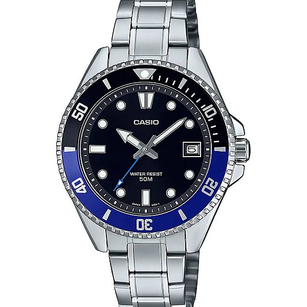 Relógio Masculino Prata Casio Duro Médio Sport MDV-10D-1A2VDF