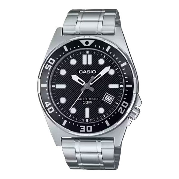 Relógio Casio Masculino Analógico Prata Preto MTD-135D-1AVDF
