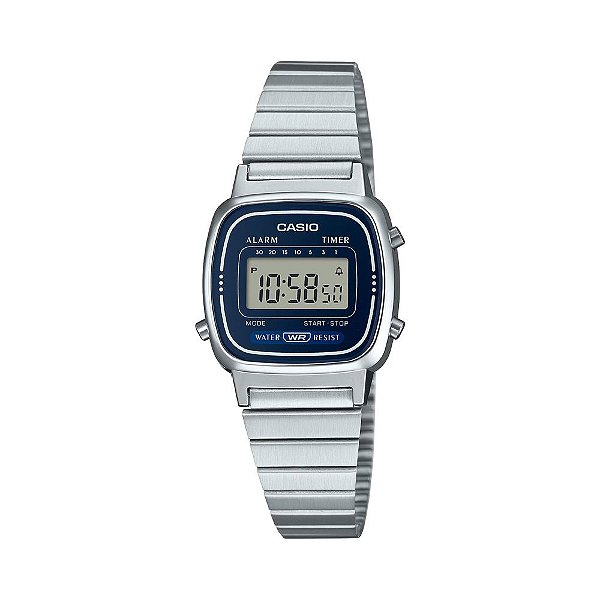 Relógio Feminino Casio Vintage Prata Mini LA670WA-2DF