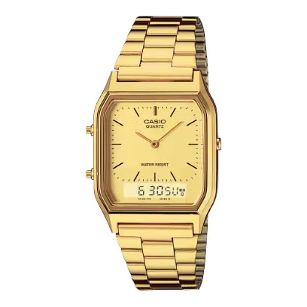 Relógio Feminino Anadigi Casio Vintage Dourado AQ-230GA-9DMQ