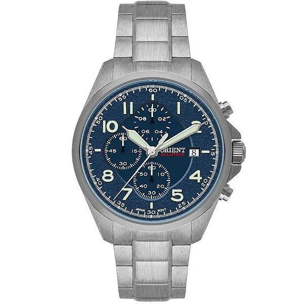 Relogio Orient Masculino Solar Prata 	MBSSC302 D2SX