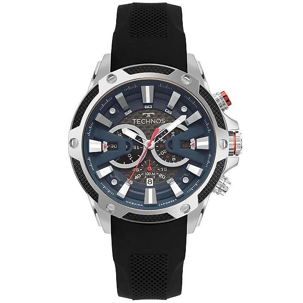 Relógio Technos Masculino Carbon Prata Silicone JS25BCK/2A