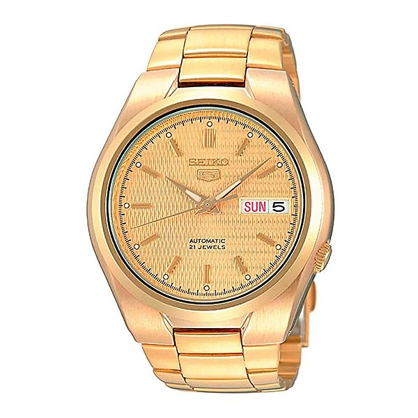 Relógio Masculino Seiko 5 Automático Dourado SNK610B1 C1KX