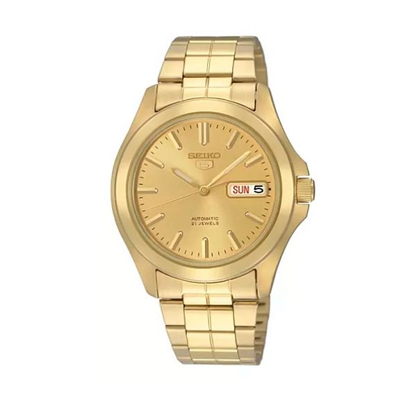Relogio Seiko 5 Masculino Automatico Dourado SNKK98B1 C1KX