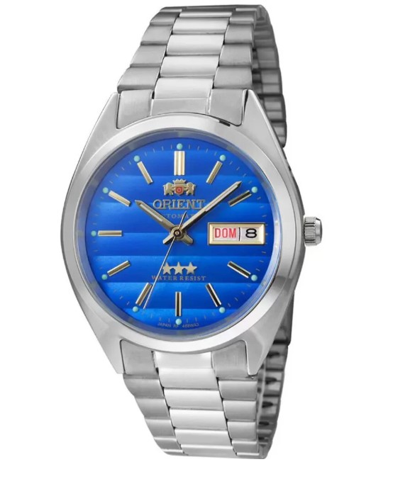 Relógio Masculino Automático Orient Prata Azul 469WA3F A1SX