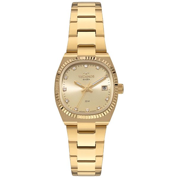 Relógio Feminino Technos Quadrado Dourado GL12AB/1X