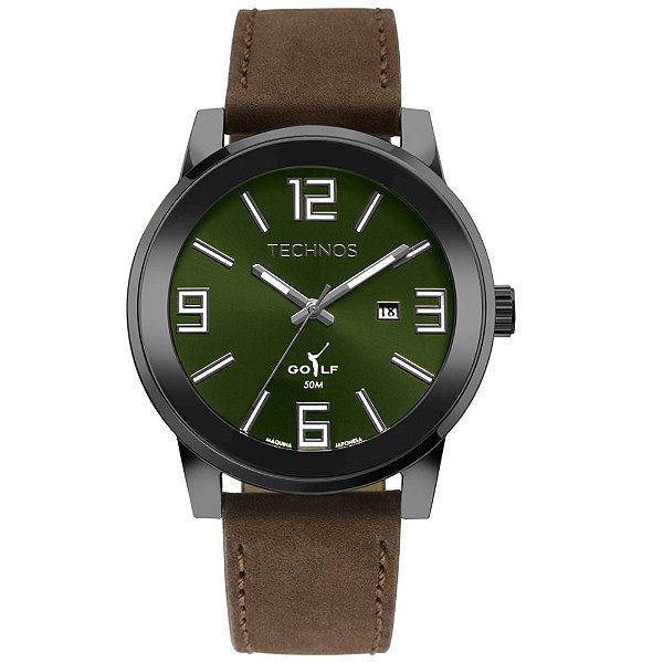 Relógio Technos Masculino Golf Pulseira Couro Grafite 2115UDJ/0V