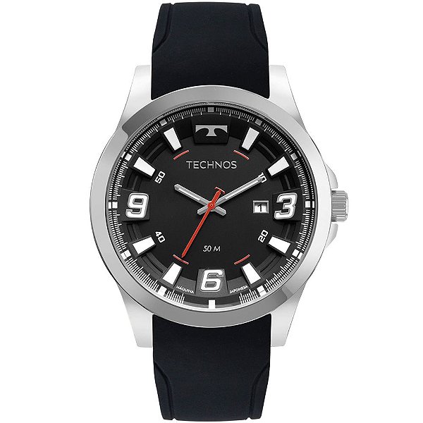Relógio Technos Masculino Racer Prata Esportivo Silicone 2115MXSS/2P