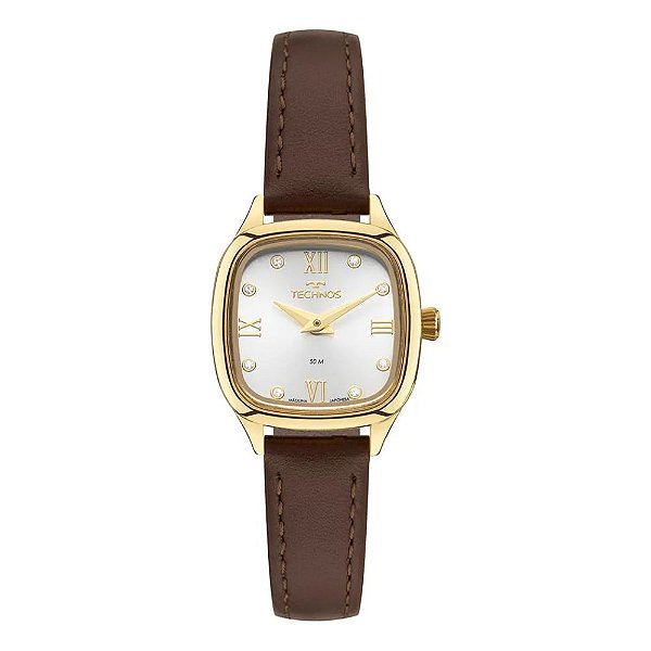 Relógio Technos Feminino Mini Dourado Retangular 2025LUQ/0K