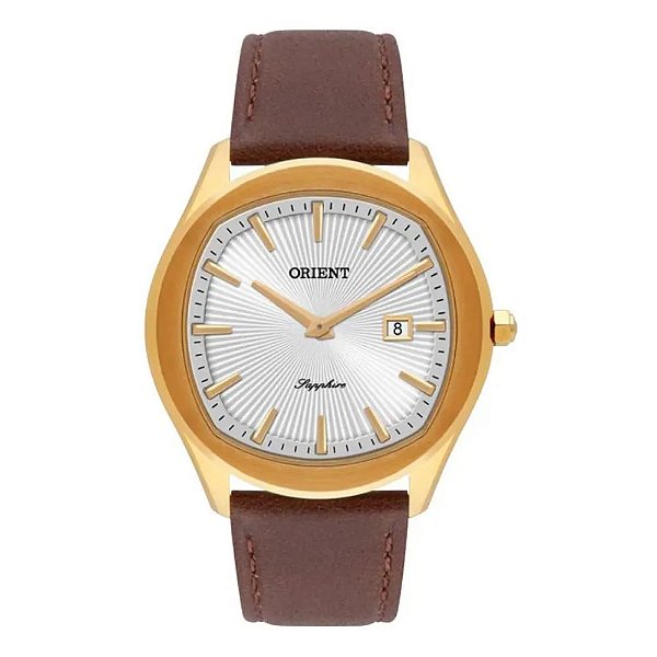 Relógio Masculino Orient Eternal Slim Safira Dourado MGSC1018 S1NX
