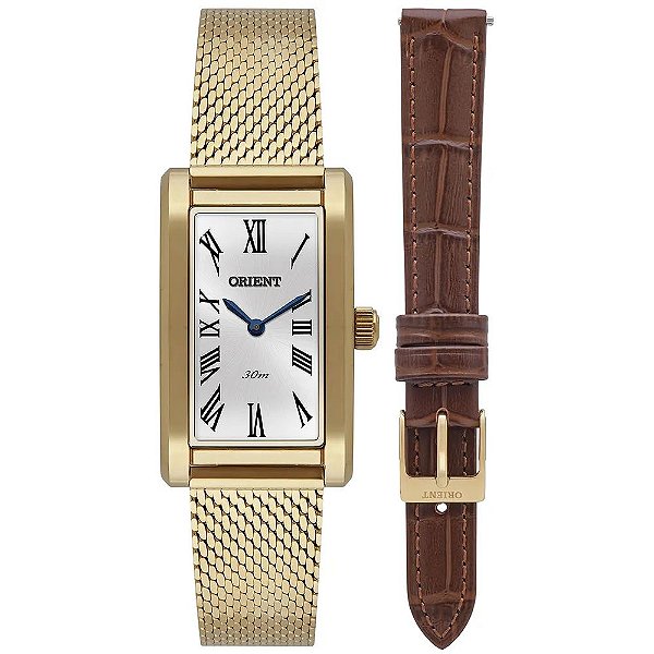Relógio Feminino Tank Orient Eternal Slim Dourado LGSS0077 S3KX