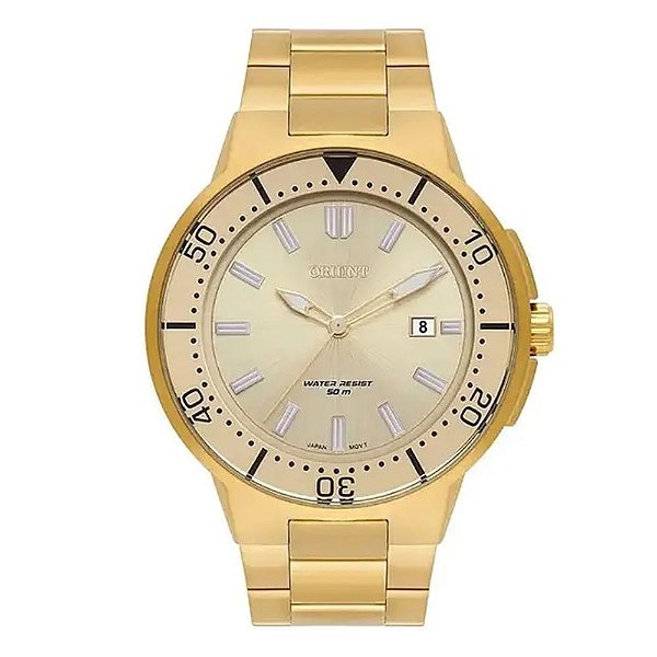 Relógio Masculino Orient Dourado Analógico MGSS1266 C1KX