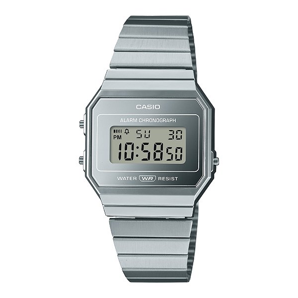 Relógio De Pulso Casio Retro Slim Prata A700WEV-7ADF-SC