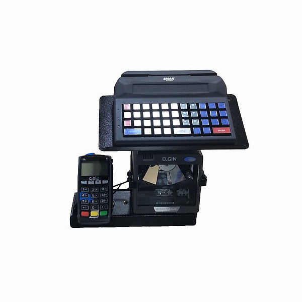 Suporte Minicheckout para Teclado, Leitor de Código de Barras Fixo e Pinpad
