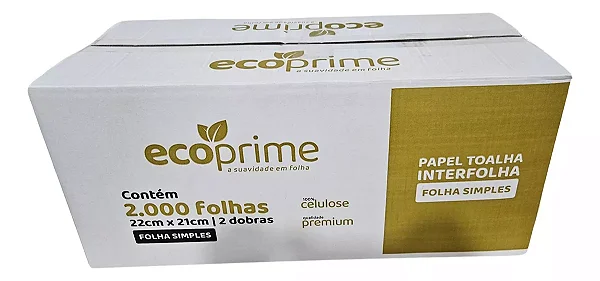 Papel Interfolha 100% Celulose 2d 22x21 Ecoprime C/2000