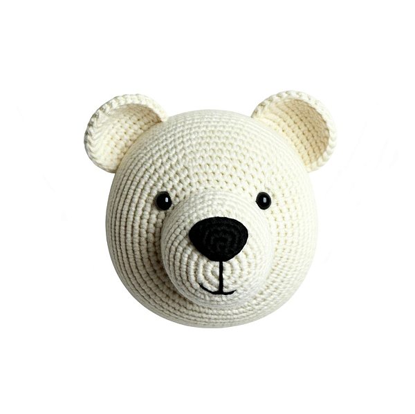 Urso Polar de Parede em Crochê