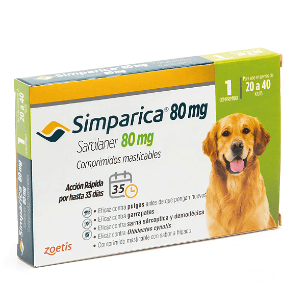 Simparic Sarolaner 80mg (20,1 - 40kg) - Zoetis