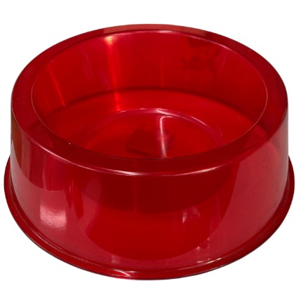 Comedouro Médio Simples - vermelho transparente