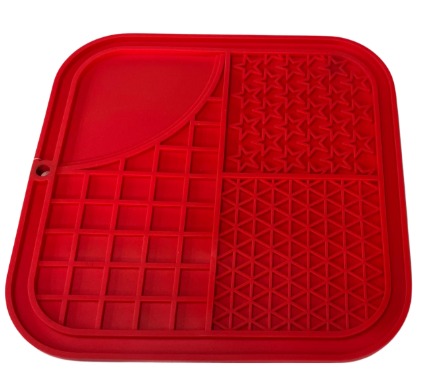Comedouro Tapete Lambe e Gruda - Vermelho