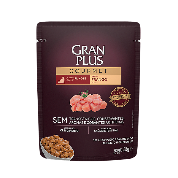 Sachê GranPlus Frango Gatos Filhotes - 85g